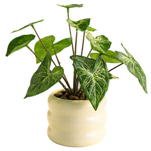<span class=keywords><strong>Planta</strong></span> artificial lista para decorar en maceta, maceta de plástico con flores verdes de 25cm para escritorio de oficina en casa, centro de mesa rústico - Product Image 5