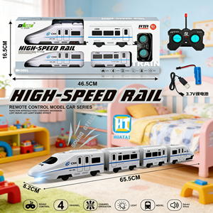 <span class=keywords><strong>Train</strong></span> télécommandé haute vitesse 4 canaux 30m avec son et lumière LED, rechargeable par USB – Jouet RC très populaire - Product Image 2