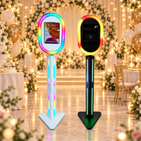 Photomaton portable ovale pour iPad, idéal pour les mariages et les fêtes, avec anneau lumineux pour photomaton