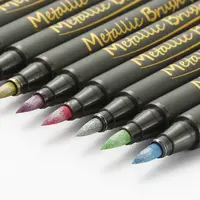 10 di colore Autentico Neutro di Colore a base d'acqua Vernice Molle Testa della Spazzola del Metallo Pennarello Set