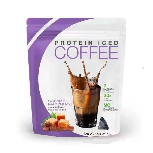 Flavor Protein Iced Coffee Vegan Protein mixed inside No Fat Sugar Free