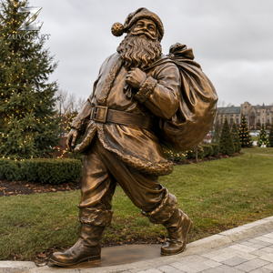 Lebensgroße Weihnachtsmann-Skulptur Bronze-Statue Außendekoration Maßgefertigte Weihnachtsfigur für Hotel Garten Öffentliche Plätze - Product Image 3