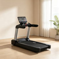 Tapis roulant électrique commercial, alimentation CA, machine d'entraînement cardio, capteur de fréquence cardiaque, écran LED, structure métallique robuste pour salle de sport et fitness