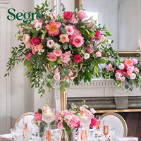 Nouveauté, rose artificielle en soie blanche de luxe de haute qualité 5D, boule de fleurs de 60 cm, centre de table et décorations de table pour mariage
