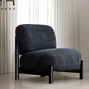 Fauteuil moderne en bois massif, chaise d'appoint rembourrée, siège confortable pour salon, chambre à coucher, hôtel - Product Image 3