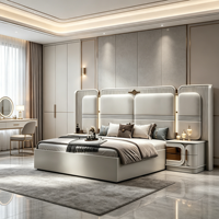 Ensemble de meubles de chambre à coucher de luxe, lit king size moderne, lits de taille standard pour la maison, ensemble complet de meubles de chambre à coucher de style royal pour hôtel