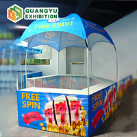 Carpa Domo para Puesto de Comida con Mostrador, Carpa Tipo Domo Hexagonal de 10x10 para Eventos Promocionales al Aire Libre