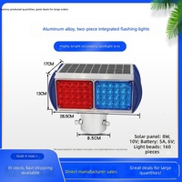 Feux de signalisation clignotants solaires intégrés LED rouges et bleus à coque en aluminium pour travaux routiers, personnalisables pour le soutien de la circulation - Vente chaude