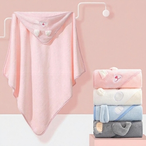 Serviette de Bain en Microfibre Velours Corail de Luxe pour Enfants, Poncho à Capuche Chaud, Doux, Respirant, Séchage Rapide, Tissé, Sûr pour la Salle de Bain - Product Image 1