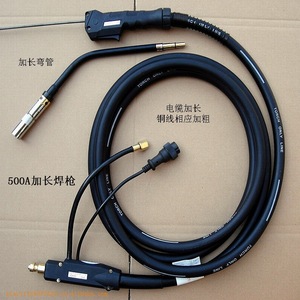 Extended Gas Shielded Welding Torch 500A For CO2 And Argon Industrial Metal Welding M645 Nozzle M14 Inlet - Product Image 2