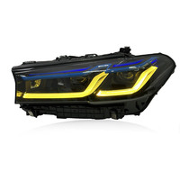 Feux avant LED adaptatifs SJC Auto pour BMW G30 G38 Série 5 F90 M5 2021-2023, feux laser blancs jaunes rouges, triple DRLs avant