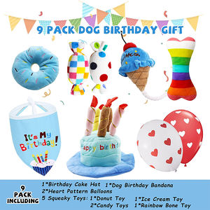 Mutlu doğum günü köpek çiğnemek oyuncak gıcırtılı bulmaca peluş kırışık halat snu! fido'nun doğum günü için zenginleştirme için doldurulmuş oyuncaklar! - Product Image 2