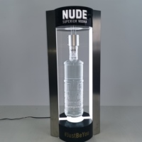 Pantalla de iluminación de levitación magnética de botella flotante de vodka personalizada