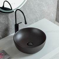 Nouvel arrivage d'articles sanitaires de luxe couleur émaillée salle de bain vasque éviers bol porcelaine céramique lavabo d'art