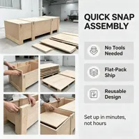 Caisse en bois assemblée avec boucle, sans fumigation, démontable, pour le stockage et le transport industriel des marchandises, empilable