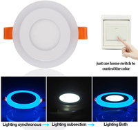 Plafonnier encastré rond 3+3w 6+3w 12+4w 18+6w, panneau LED bicolore RGB