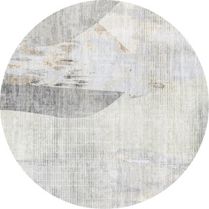 Alfombra Redonda Idan de 1 cm de Grosor con Borde Cosido, Moderna y Minimalista para Sala de Estar o Dormitorio - Product Image 5