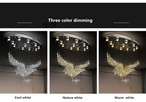 Mới ban đầu Vòng LED trần phòng pha lê bóng Mặt dây chuyền ưa thích ánh sáng trần LED Đèn trần - Product Image 4