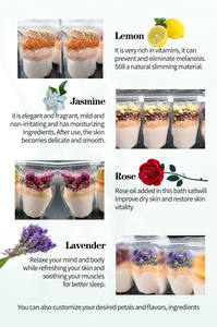 Atacado pé spa relaxante Himalaia rosa cristais de sal lavanda rosa pétala natural banho sal com flores - Product Image 6