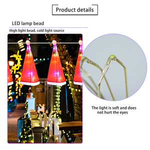 8-tính năng nhấp nháy LED giáng sinh <span class=keywords><strong>hat</strong></span> Đèn chuỗi không thấm nước điều khiển từ xa lễ hội vườn cảnh quan Đèn trang trí - Product Image 2