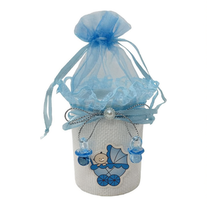 Bolsita de Regalo Carrito Celeste 5.5x8.5cm Para Bebé Niño - Product Image 1