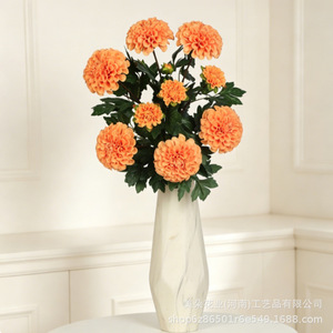 ดอกดาเลียประดิษฐ์สีส้มจาก Meiduo Flower Industry ดอกสามดอก ช่อดอกเดียว ก้านเดี่ยว ตกแต่งบ้าน ตกแต่งงานแต่งงาน - Product Image 1