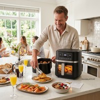 Four à friture sans huile 8-en-1 à écran tactile, grande capacité moderne pour la maison, la cuisine, le camping en extérieur, cuisson saine (allemande, française)