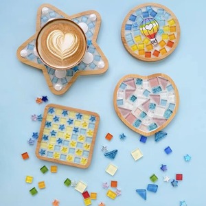 Bamboo <b>Mosaic</b> Coaster Base Round With Grooves For Craft Decoration Kids DIY Project Bamboo Wood Art Supply - Product Image 4