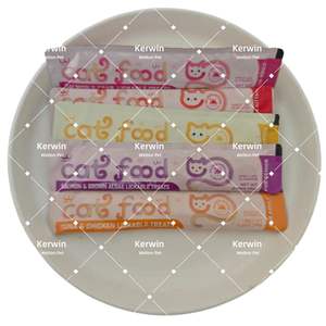 Vente en gros en usine d'aliments <span class=keywords><strong>pour</strong></span> animaux de compagnie à haute teneur en protéines Multiplier les saveurs Nutrition Nourriture humide <span class=keywords><strong>pour</strong></span> chat 16g Bandes crémeuses <span class=keywords><strong>pour</strong></span> chat Friandises <span class=keywords><strong>pour</strong></span> chatons - Product Image 1