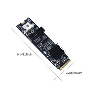 Carte d'extension d'interface TISHRIC M.2 PCIe vers <span class=keywords><strong>USB3</strong></span> Type-E & C 19/20P avec contrôleur principal UPD720201 M.2 MKey pour ordinateur - Product Image 5