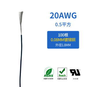 Cable Eléctrico Flexible de Silicona UL3135 de 20 AWG, Cable de Cobre OFC de 0.5mm², Cable de Alimentación Aislado de Calibre 20 - Product Image 3