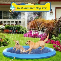 Tapis de jeu aquatique gonflable d'extérieur pour animaux de compagnie, en PVC, avec arroseur pour chien, jouet aquatique, tapis de bain anti-éclaboussures, sans BPA, antidérapant, grande taille pour chiens