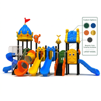 SageDelightRides Complexe de jeux personnalisé avec toboggan tubulaire, tunnel de ramassage et plateforme pour enfants, en LLDPE et tubes en acier galvanisé, pour places publiques municipales, OEM