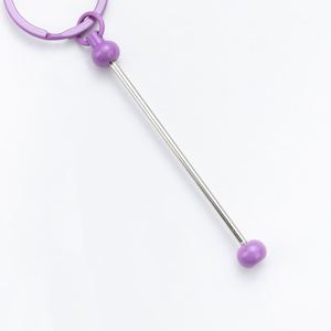 Beadable Keychains in Bulk Cute Gradient Color Self Defense Beading <b>Keyring</b> Pendant <b>Charms</b> for DIY Bag Business Gift Wholesale - Product Image 3