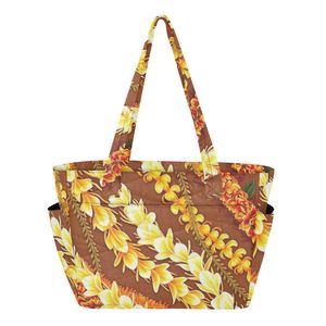 Nuevo Bolso de Hombro Acolchado Puakenikeni Hawaiano para Mujer, Bolso de Mano de Gran Capacidad con Bolsillos Laterales - Product Image 1