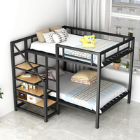 Lit double haut moderne pour la maison chambre à coucher appartement lit haut bas peu encombrant avec bureau au-dessus lit simple double couche en fer design