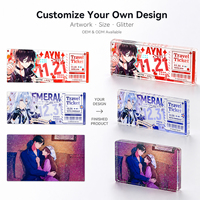CNAWO Bloc acrylique transparent personnalisé avec logo gravé, motif dessin animé, impression UV, cube de présentation photo, en lucite, tendance et créatif