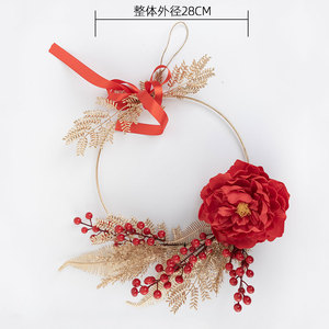 Guirlande artificielle CallaFloral, feuilles rouges et dorées, baies, décoration florale pour la maison, mariage, accessoires d'extérieur CF01051 - Product Image 4