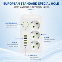 Multiprise industrielle personnalisée avec prise EU 3/4/5/6 prises et 4/6 ports USB, rallonge multi-prises, coque ignifuge