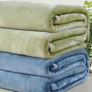 Design Blanket Blanket Wholesale Super Soft Luxurious Navy Blue Plush Microfiber Flannel Blanket Factory Price
