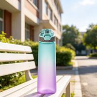 Bouteilles d'eau aromatisées avec logo personnalisé, qualité alimentaire, couvercle à clapet, paille intégrée, compatibles lave-vaisselle, pour festivals, camping, randonnée