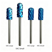 Forets à ongles bleus 4XC 5XC, tailles S et L, têtes lisses pour ongles en acrylique