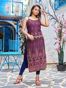 Venta al por mayor Suministro de fábrica Heavy Rayon Print Kurti para el hogar y la Oficina Ropa disponible a un precio asequible - Product Image 6