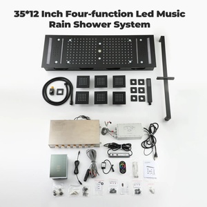 Cross-border 35*12inch Stainless Steel Hotel Use Ceiling-Mounted Concealed Digital Display LED Matrix <b>Shower</b> BXW-001 LED Display - Product Image 6