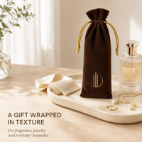 Pochette en velours pour parfum avec cordon doré, sac cadeau, emballage de boutique en gros, petite pochette cosmétique, emballage pour cadeaux de mariage