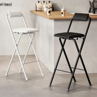 Tabouret de Bar Pliable Métal En Cuir Comptoir Cuisine Nordique Mobilier De Maison Moderne Chaise Haute En Bois Noir De Luxe Tabourets Pliants Bar