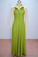 NOUVEAU STOCK Robe unie pour femme, coupe ajustée, maxi, boutonnée, sans manches, décontractée, style chemise, tailles S-XXL