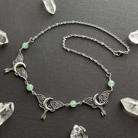 Collier ras du cou punk gothique vintage, collier punk gothique argenté pour femmes et hommes, chaîne réglable, collier papillon