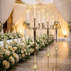 <span class=keywords><strong>Candelabro</strong></span> Alto de Hierro Dorado de 5 Brazos Hecho a Mano para Navidad y Bodas, <span class=keywords><strong>Candelabro</strong></span> y Portavelas para Centros de Mesa - Product Image 3