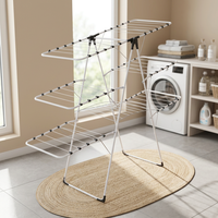 Séchoir à linge pliable Massima Triplex moderne de luxe en métal à trois niveaux, hauteur réglable, séchage efficace